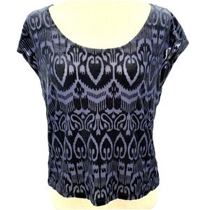 Forever 21 Womens Top S Burnout Velvet Y2K Mesh Dark Fairy Romantic Gothic Black